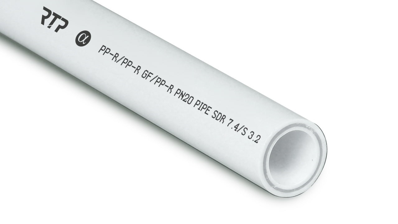 Труба армир стекловолокном  125х17,1 PN20 SDR 7,4   БЕЛАЯ PP-R   (RTP)       (4м) - изображение №1
