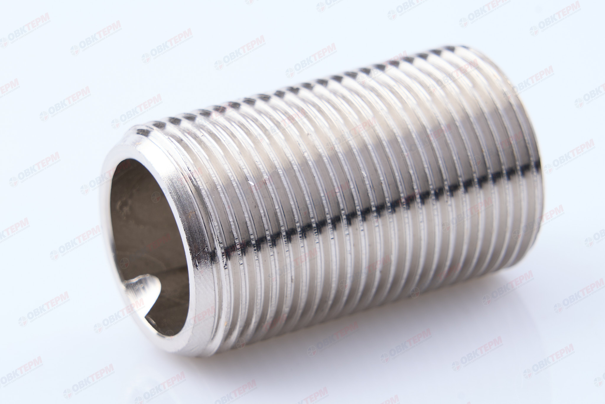 Ниппель под сгонный ключ     3/4"  никель     (Valtec) - Изображение №1