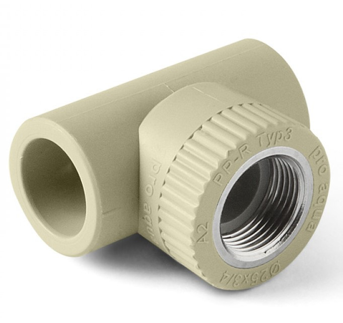 Тройник с МРВ 20 * 3/4" * 20   СЕРЫЙ   (PRO AQUA)     (100/10) - изображение №1