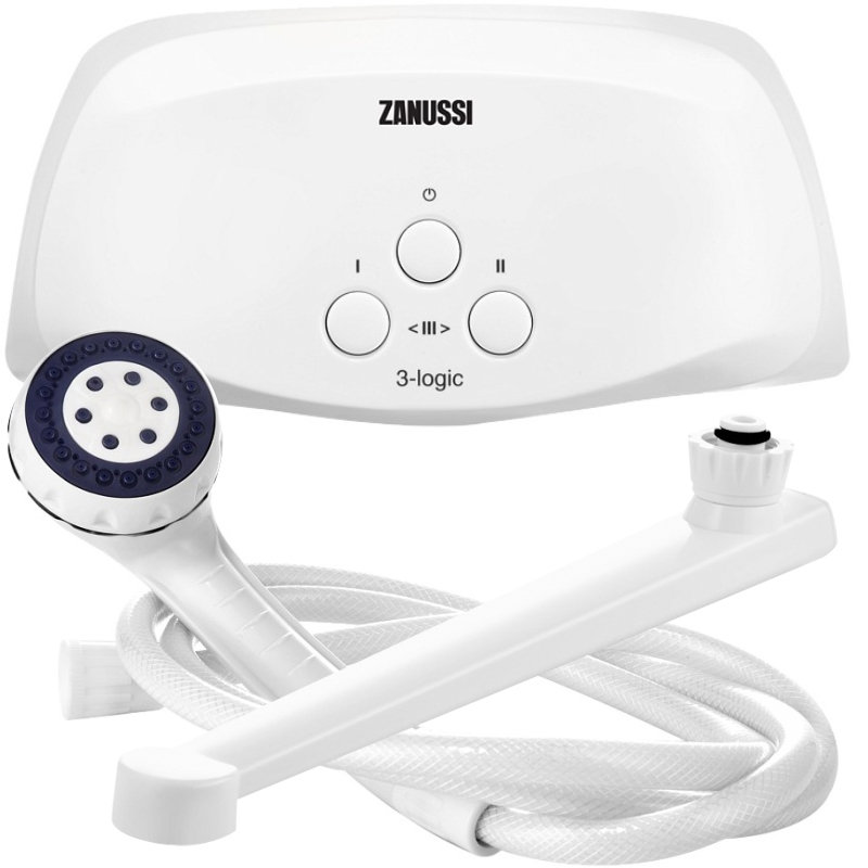 Проточник ZANUSSI 3-logic 6.5 TS  (душ+кран, 6,5 кВт(3,0-3,5-6,5), ш270*в135*г100) - Изображение №1
