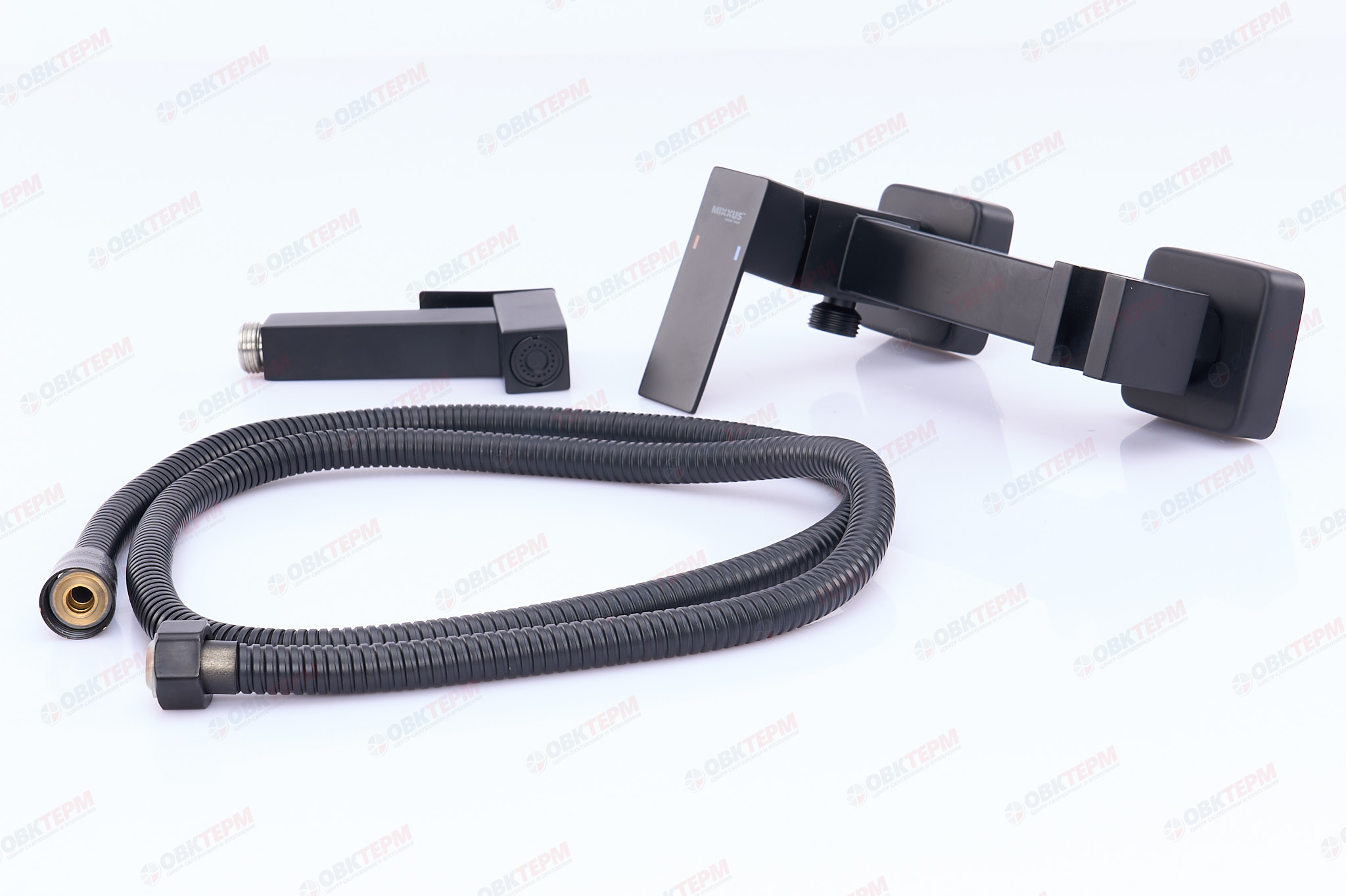 Смеситель с гигиеническим душем MIXXUS KUB-222 BLACK  (12 шт/ящ) - Изображение №4