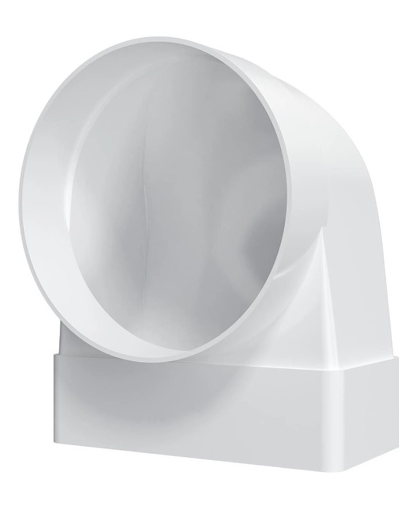 Переходник угловой 90° плоского канала 55*110 с круглым d 100 мм Эра - Изображение №1