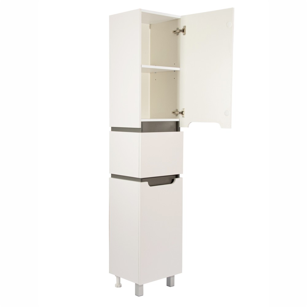 Шкаф-пенал напольный 40 "Vesta " №4 EvaGold белый/графит - Изображение №2