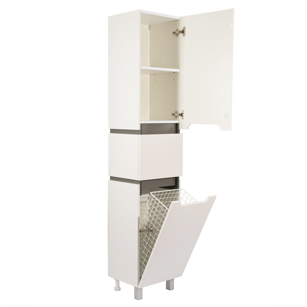 Шкаф-пенал напольный 40 "Vesta " №4 EvaGold белый/графит - Изображение №4