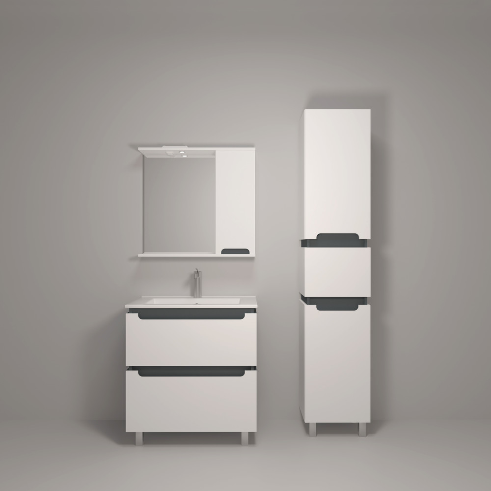 Шкаф-пенал напольный 40 "Vesta " №4 EvaGold белый/графит - миниатюра №9