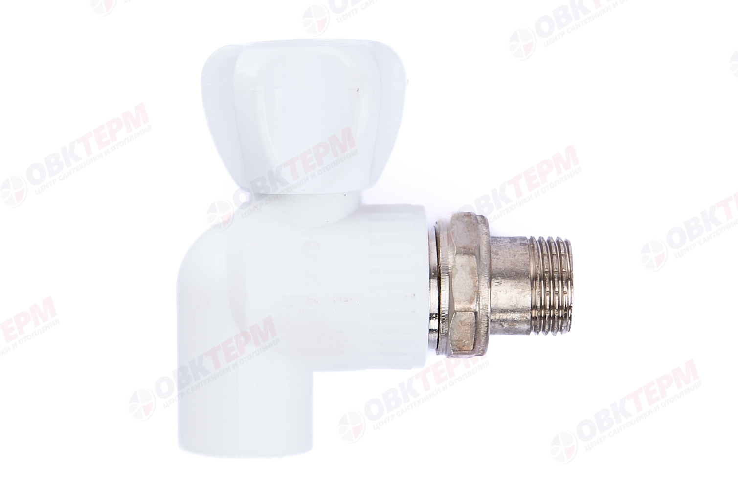 Кран шаровый радиаторный угловой 20х1/2" НР (латунный  шар) (белый) (60) (KALDE) - Изображение №3