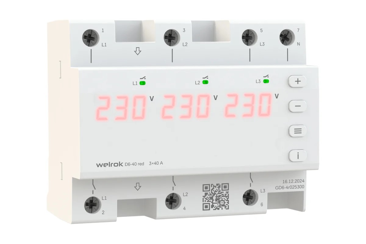 Реле напряжения D6-40 red Welrok 4660251140397 - Изображение №1