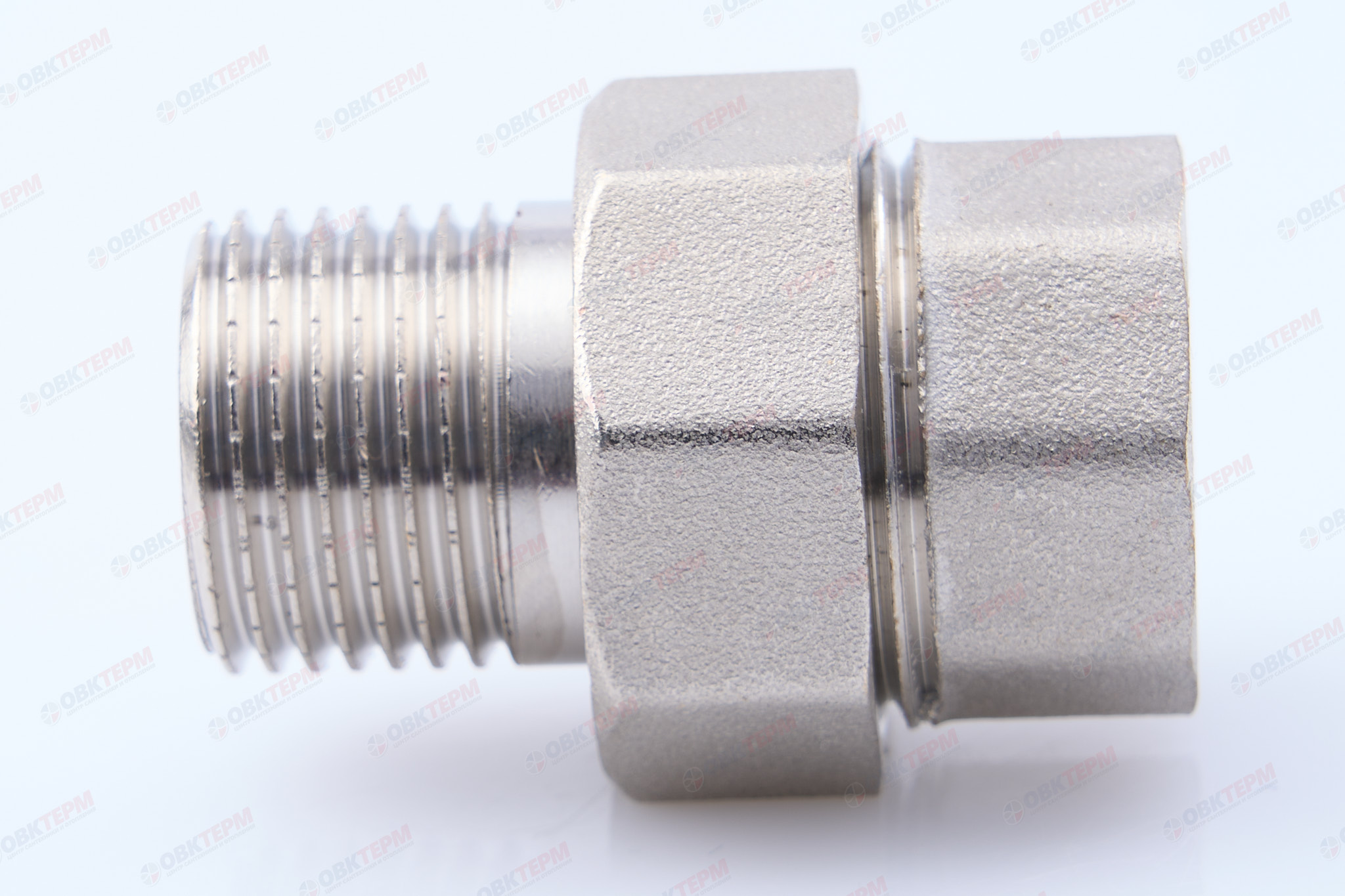 Американка с плоской прокладной         1/2" прямая  ZEISSLER   НИКЕЛЬ (120/10) - Изображение №3