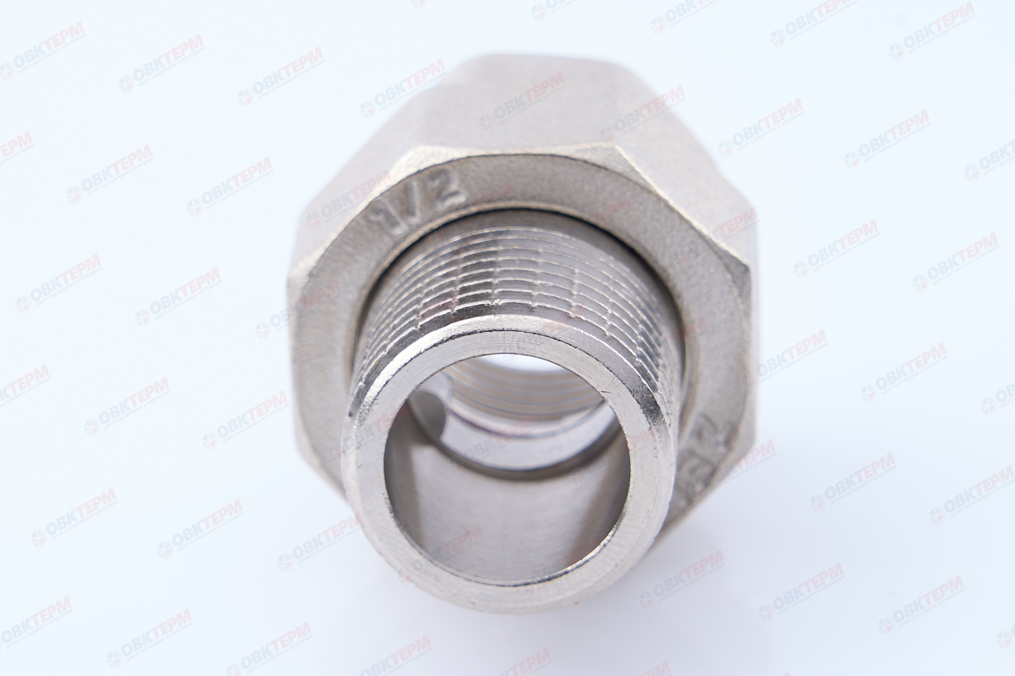 Американка с плоской прокладной         1/2" прямая  ZEISSLER   НИКЕЛЬ (120/10) - Изображение №4