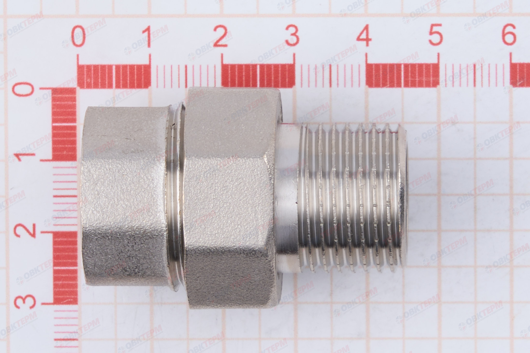 Американка с плоской прокладной         1/2" прямая  ZEISSLER   НИКЕЛЬ (120/10) - миниатюра №6