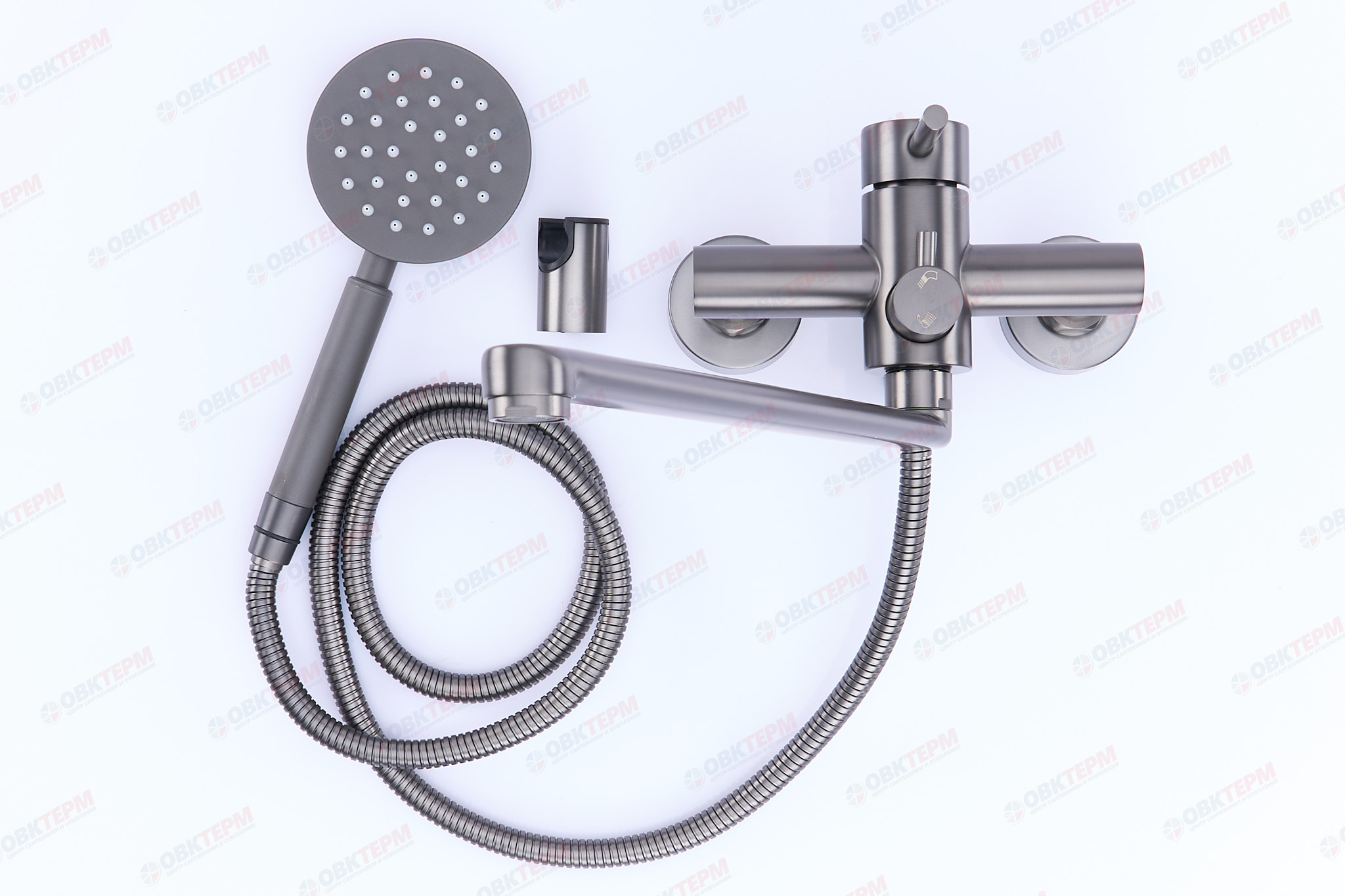 Смеситель д/ванны нерж/сталь MIXXUS SUS-006 (EURO) GRAPHITE Ø40 (12 шт/ящ) - миниатюра №3