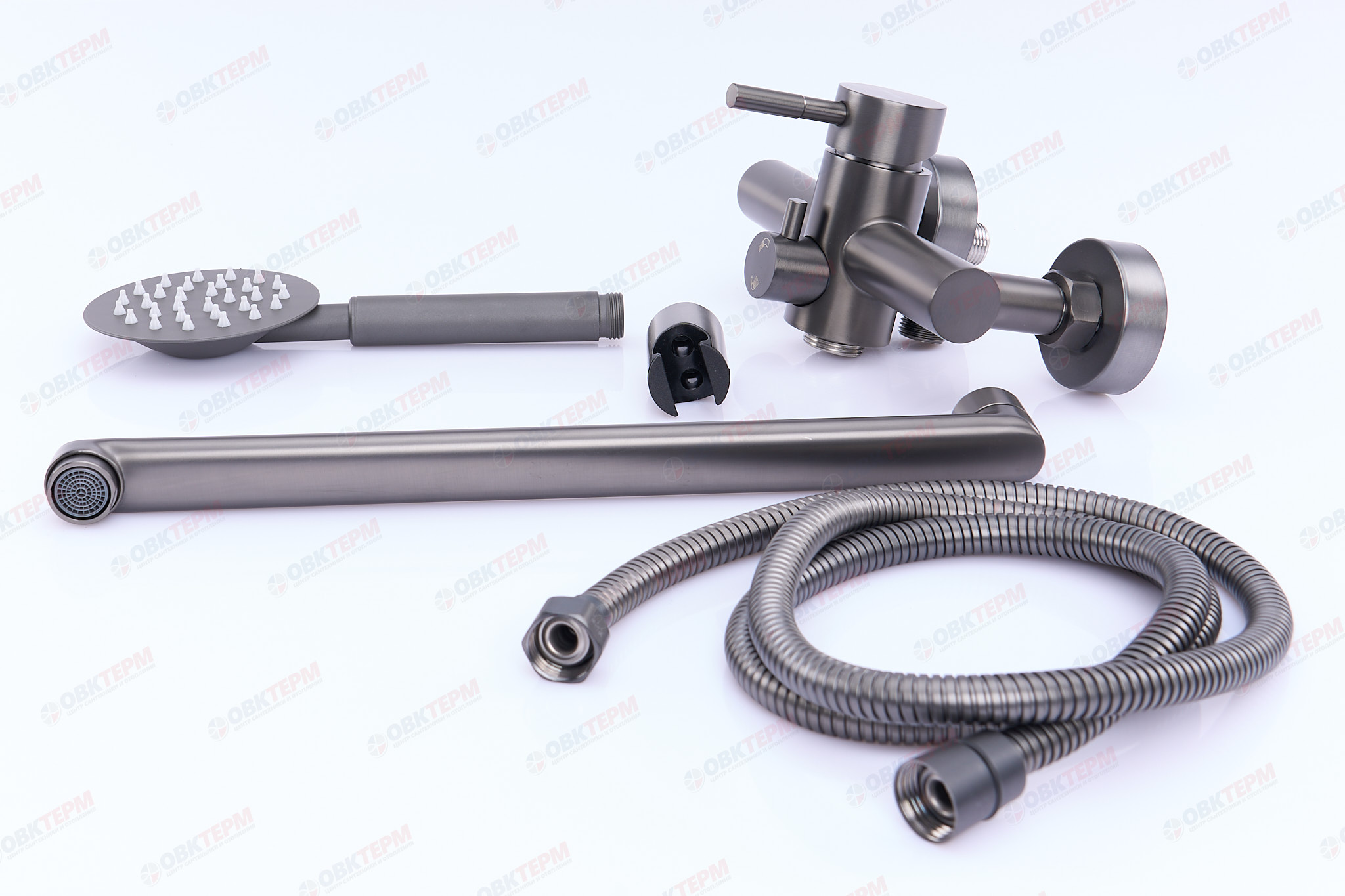Смеситель д/ванны нерж/сталь MIXXUS SUS-006 (EURO) GRAPHITE Ø40 (12 шт/ящ) - миниатюра №4