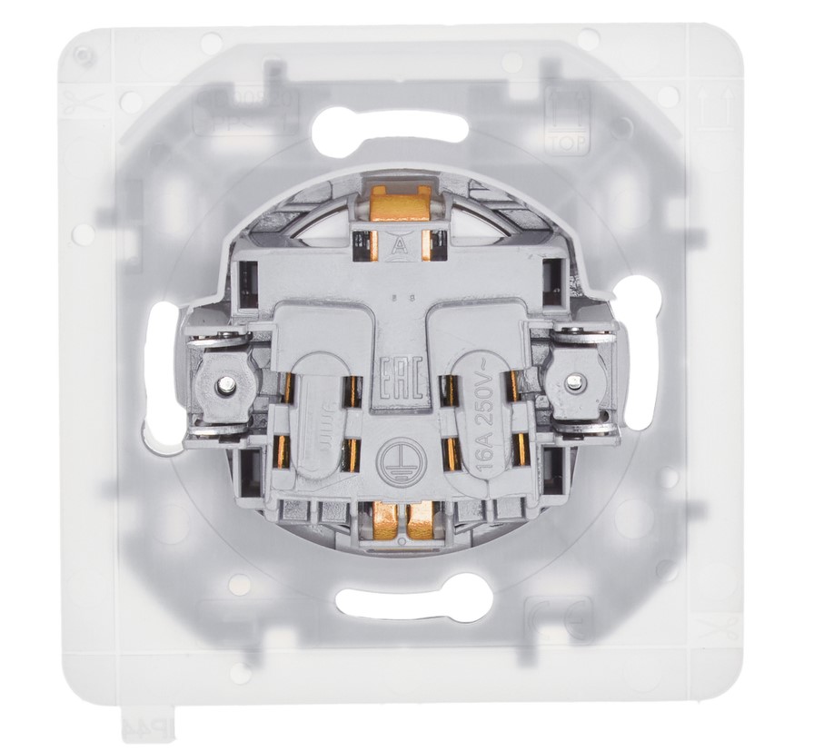Розетка 1-м механизм с/з 16А IP20 250В 2P+Е защ.шторки с крышкой Белый IEK Inspiria (Legrand) - Изображение №2