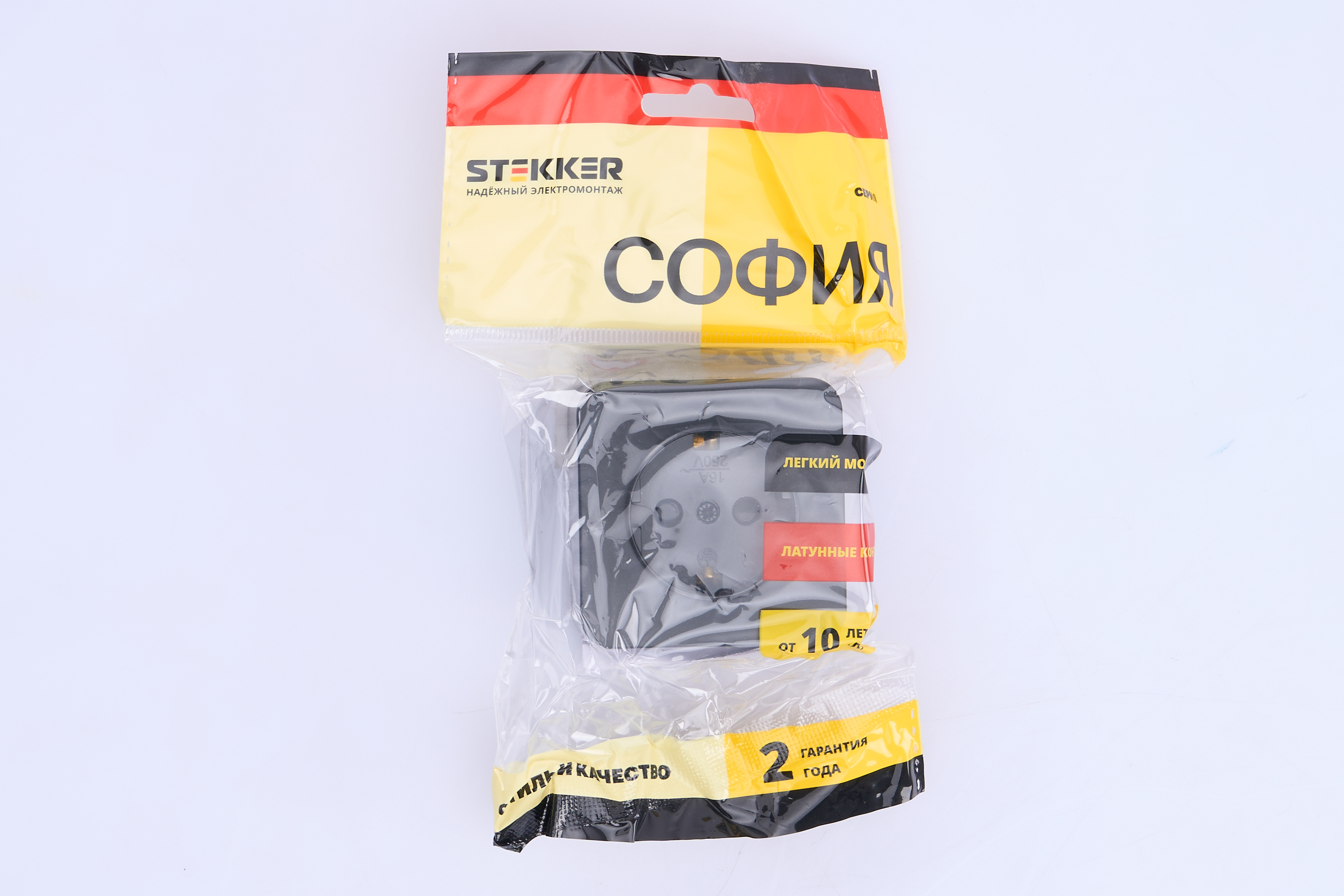 Розетка 1-местная с/з открытой установки, 250В, 16А, IP20, серия София, черный матовый, MST16-11-05 - миниатюра №6