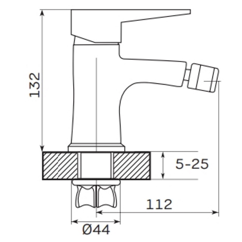Смеситель д/биде ZERIX PUD2 146 /картридж 35мм /гайка (10 шт/ящ) - Изображение №2
