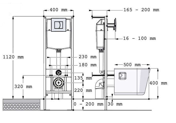 Инсталляц. сист д/унитаза DI (Тип 2-Б-DI / кнопка / цвет БЕЛЫЙ) - Изображение №5