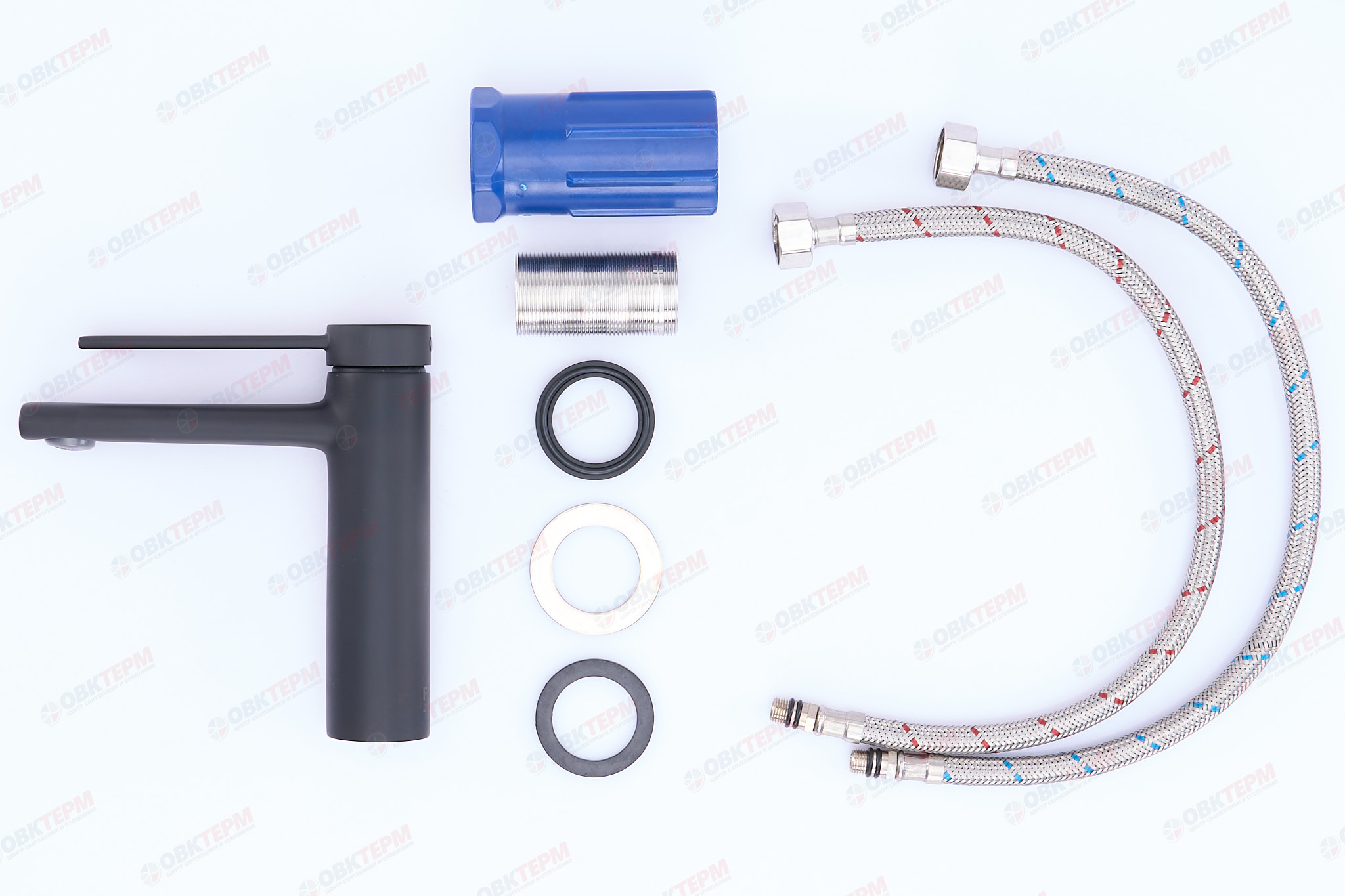 Смеситель д/умывальника FRAР F1067-6 черный /латунь /Ø25 /аэратор М24 /гайка - миниатюра №4