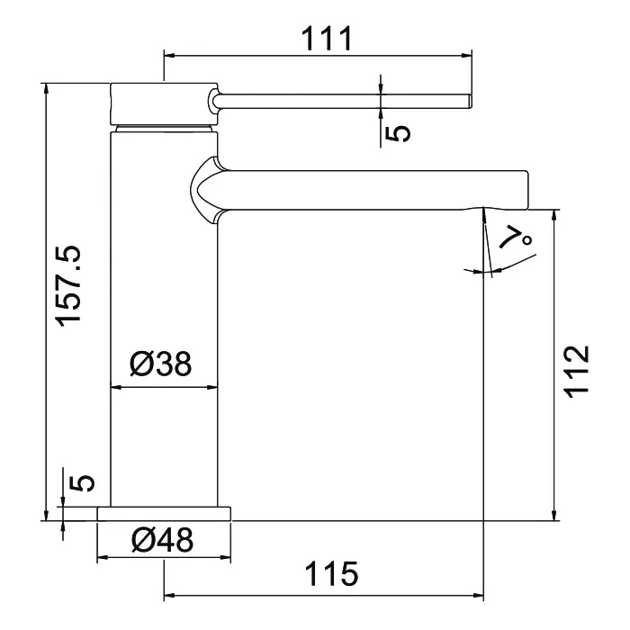 Смеситель д/умывальника FRAР F1067-6 черный /латунь /Ø25 /аэратор М24 /гайка - миниатюра №2