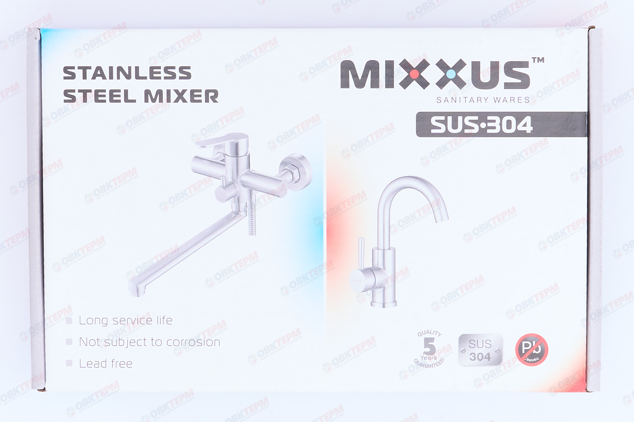 Смеситель д/умывальника нерж/сталь MIXXUS SUS-001-A WHITE  (10 шт/ящ) - миниатюра №6