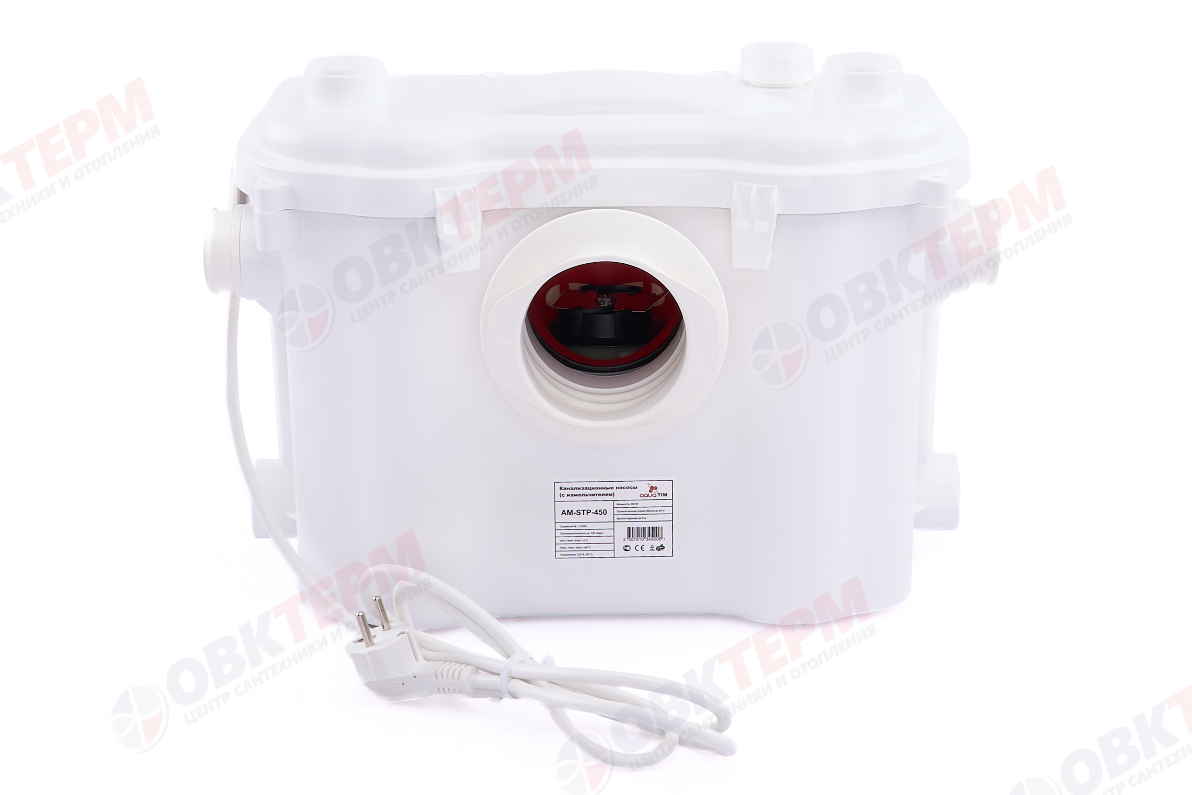 Установка канализационная AM-STP-450 TIM (Унитаза + 2 входа, 0,45 кВт/120л.мин/8 м) (с измельчителем - Изображение №4