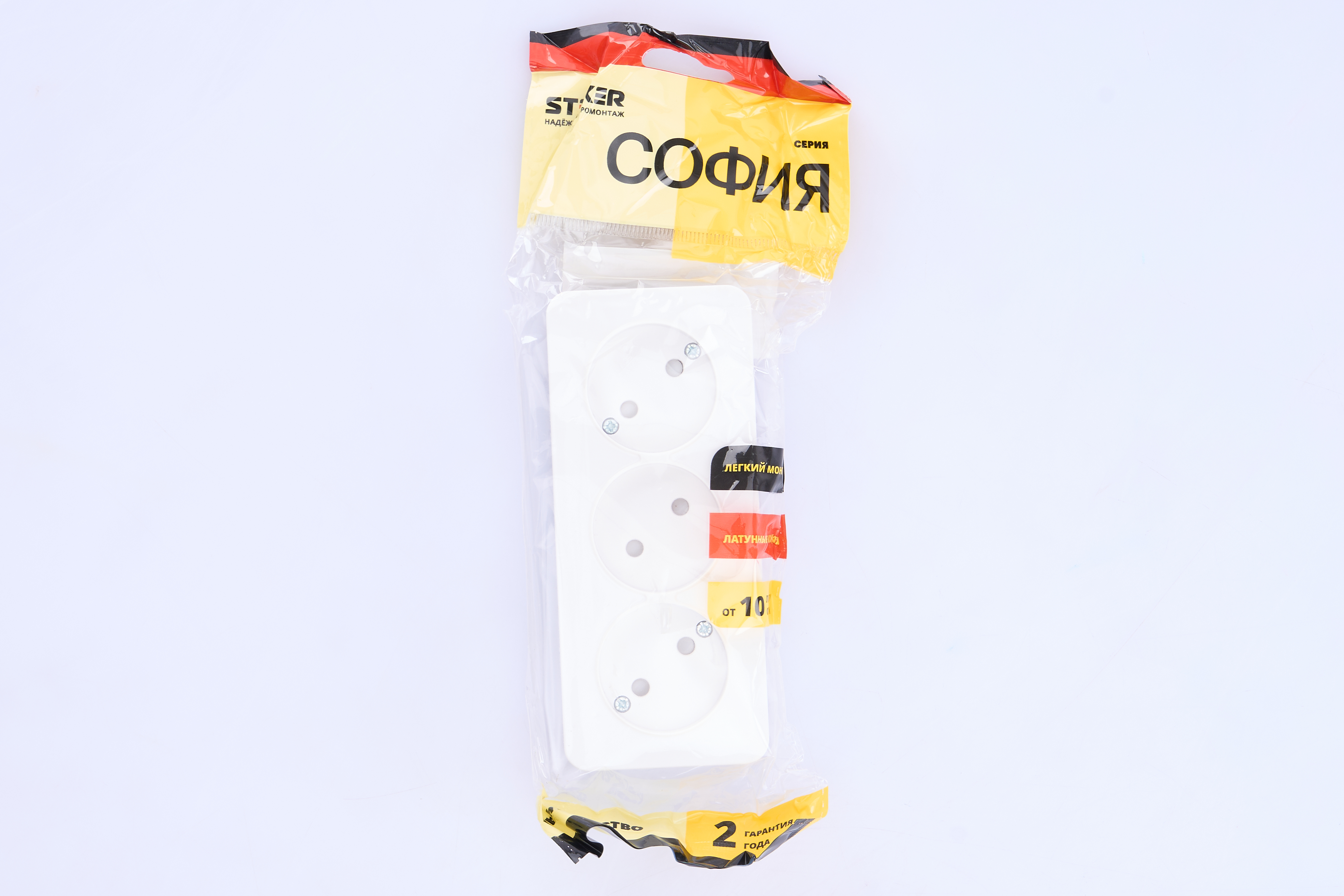 Розетка 3-местная б/з открытой установки, 250В, 10А, IP20, серия София, белый, MST10-13-01 - миниатюра №6