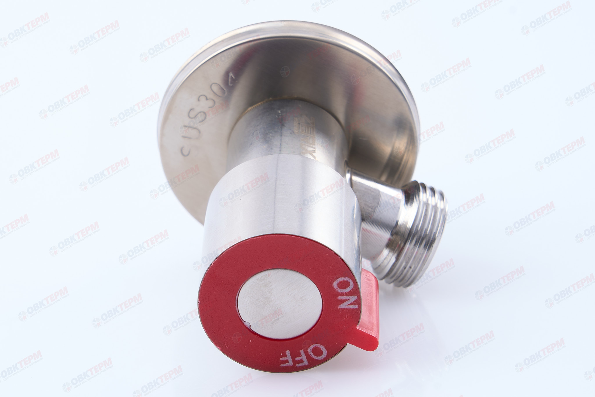 ZERIX/MIXXUS/CHAMPION VAL-02 Кран для подкл. сантехприб. НЕРЖ (красный) 1/2"*1/2" (100 шт/ящ) - Изображение №3