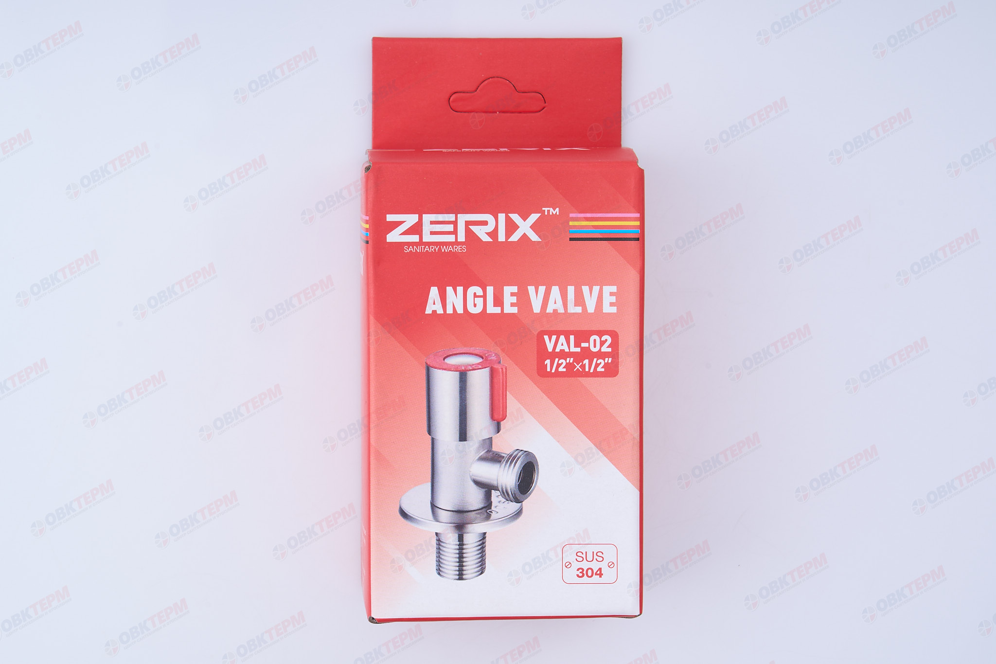 ZERIX/MIXXUS/CHAMPION VAL-02 Кран для подкл. сантехприб. НЕРЖ (красный) 1/2"*1/2" (100 шт/ящ) - миниатюра №7