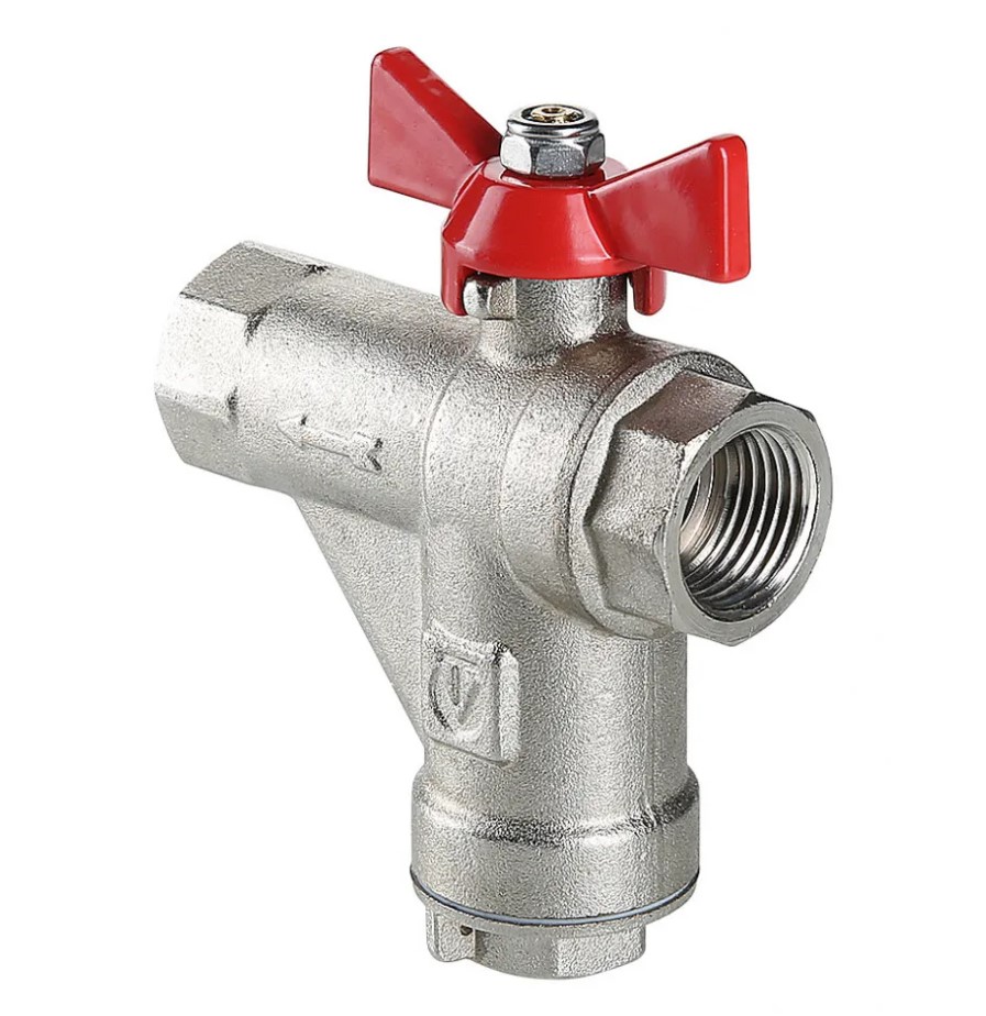 Кран шаровый с фильтром     Valtec     1/2" ВВ   бабочка - Изображение №1