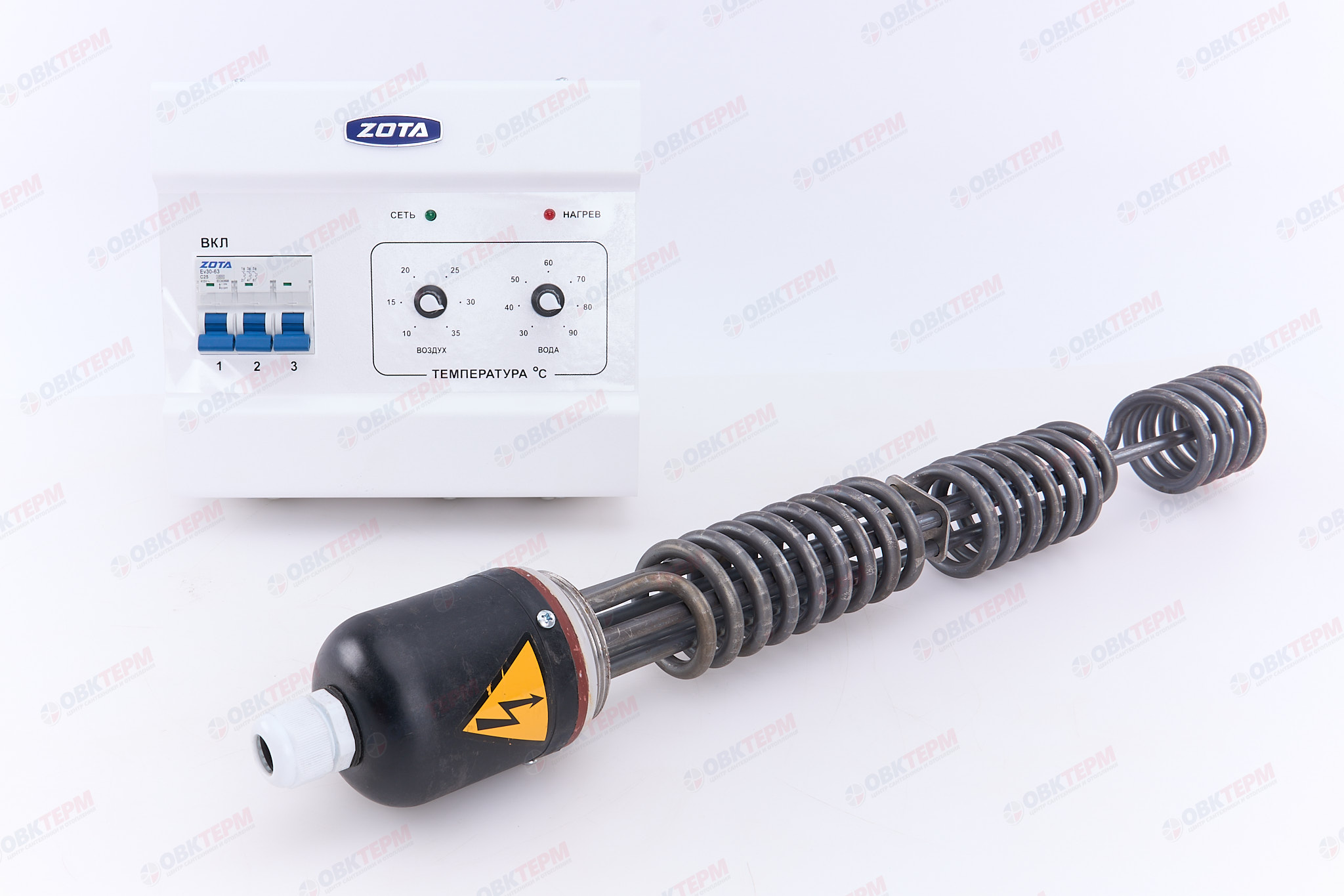 Комплект подключения ТЭНБ-12 кВт (резьба 2") к котлам тв.топливным (без кабеля)   ZOTA - Изображение №1