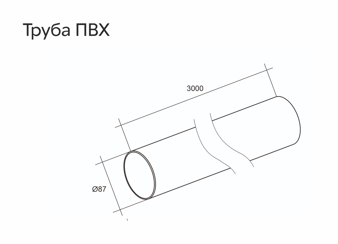 Труба ПВХ 90 Grand Line 3м графит (RAL 7024) (уп. 5шт) - миниатюра №2