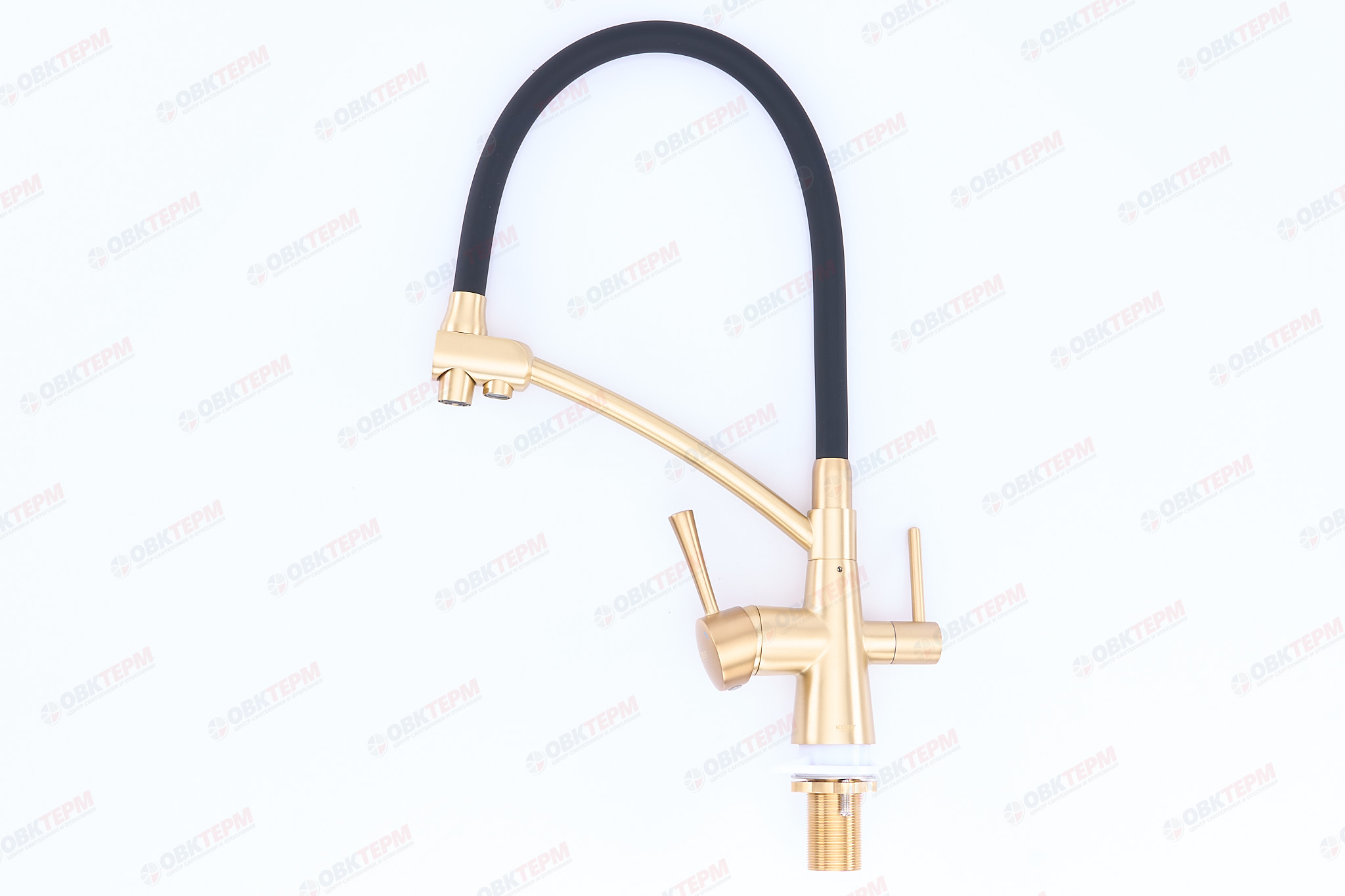 Смеситель д/кухни под ФИЛЬТР KOER KB-72003-09 (Цвет бронза+силик.излив черный) (8шт/ящ - миниатюра №2