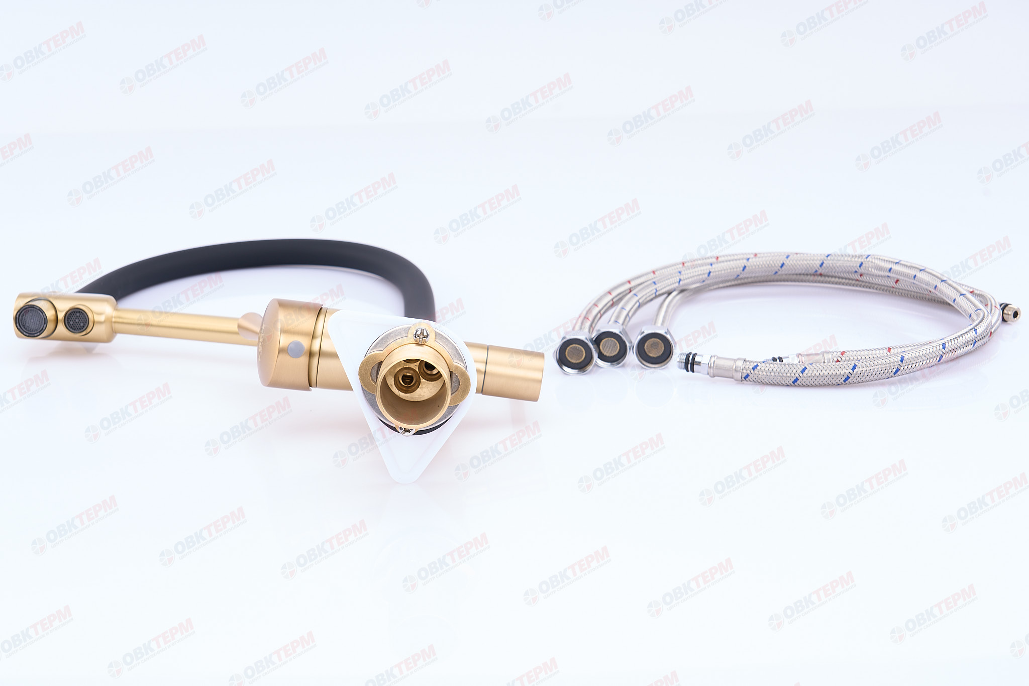 Смеситель д/кухни под ФИЛЬТР KOER KB-72003-09 (Цвет бронза+силик.излив черный) (8шт/ящ - миниатюра №4