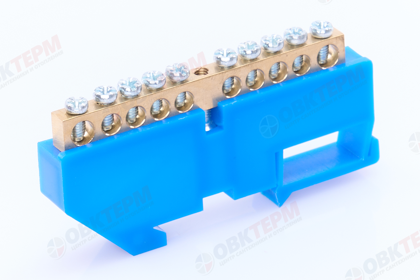 Шина нулевая латунная универсальная 6х9мм 12 отв. "Высокий" на Din-рейку EKF (sn0-63-12-d) - Изображение №2