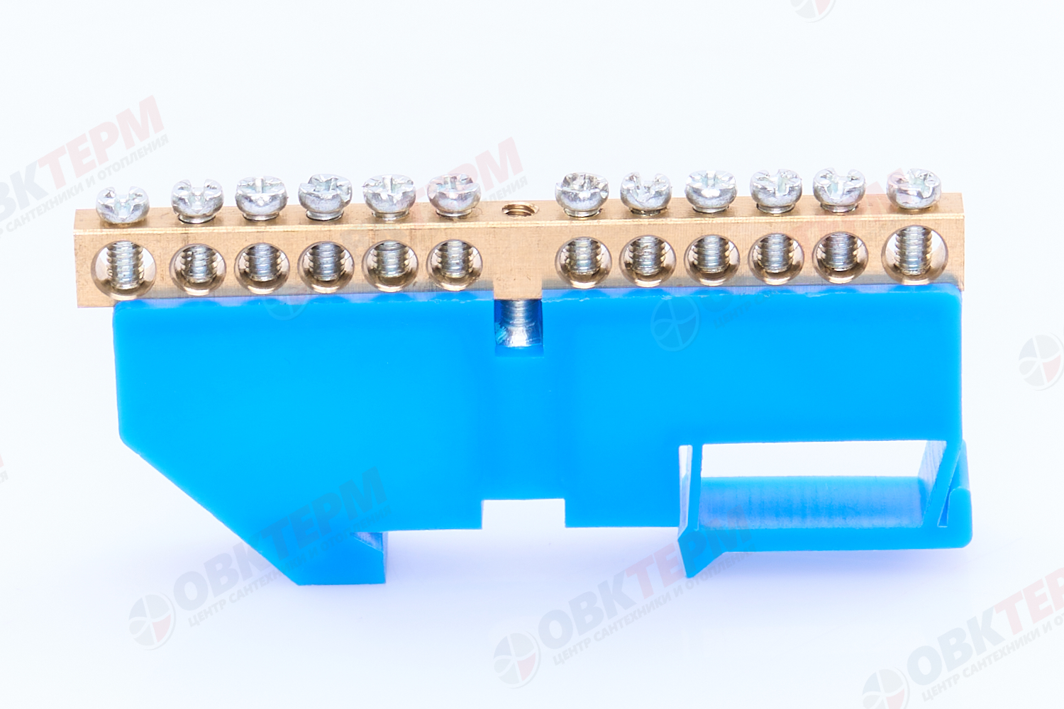 Шина нулевая латунная универсальная 6х9мм 12 отв. "Высокий" на Din-рейку EKF (sn0-63-12-d) - Изображение №4