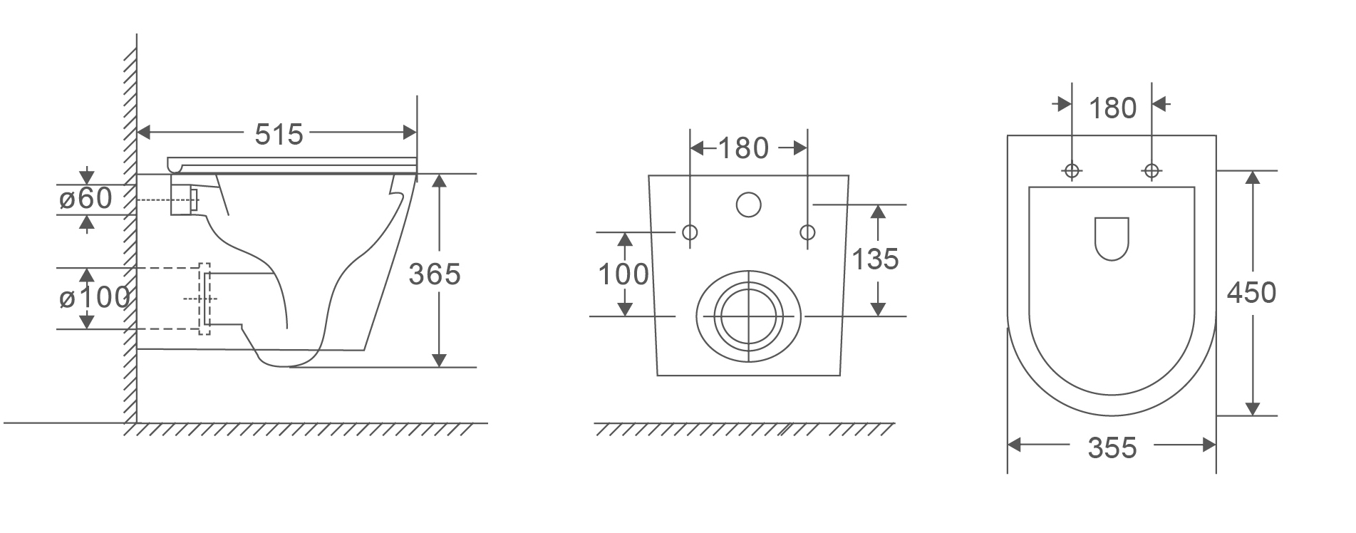 Унитаз подвесной MIXXUS PREMIUM BEVEL-0301-R,система смыва RIMLESS  (515x355x365)(1 шт/ящ) - Изображение №3