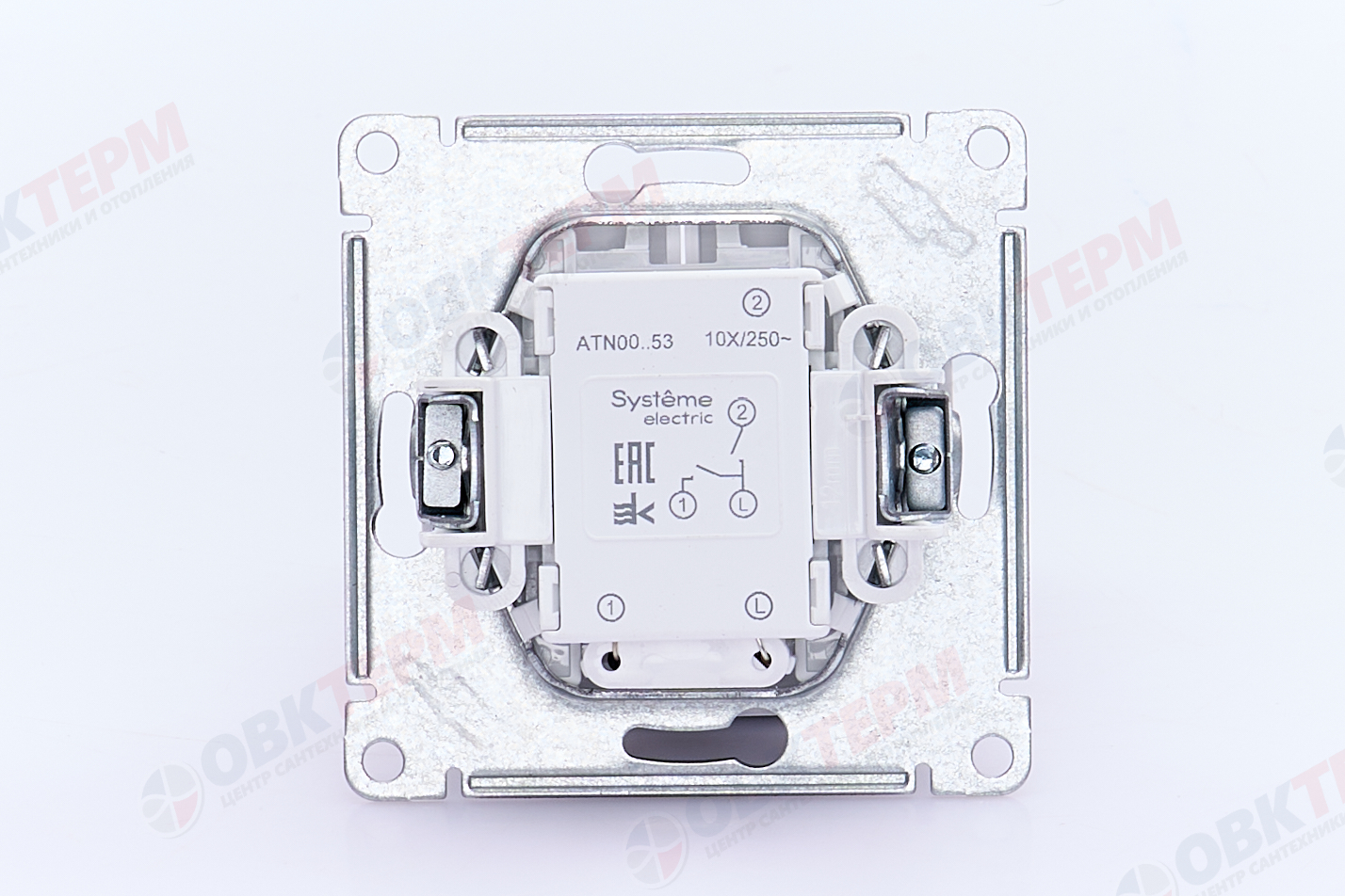Выключатель 2-клавишный механизм с подсветкой сх.5 10АХ Белый AtlasDesign Systeme Electric - миниатюра №6