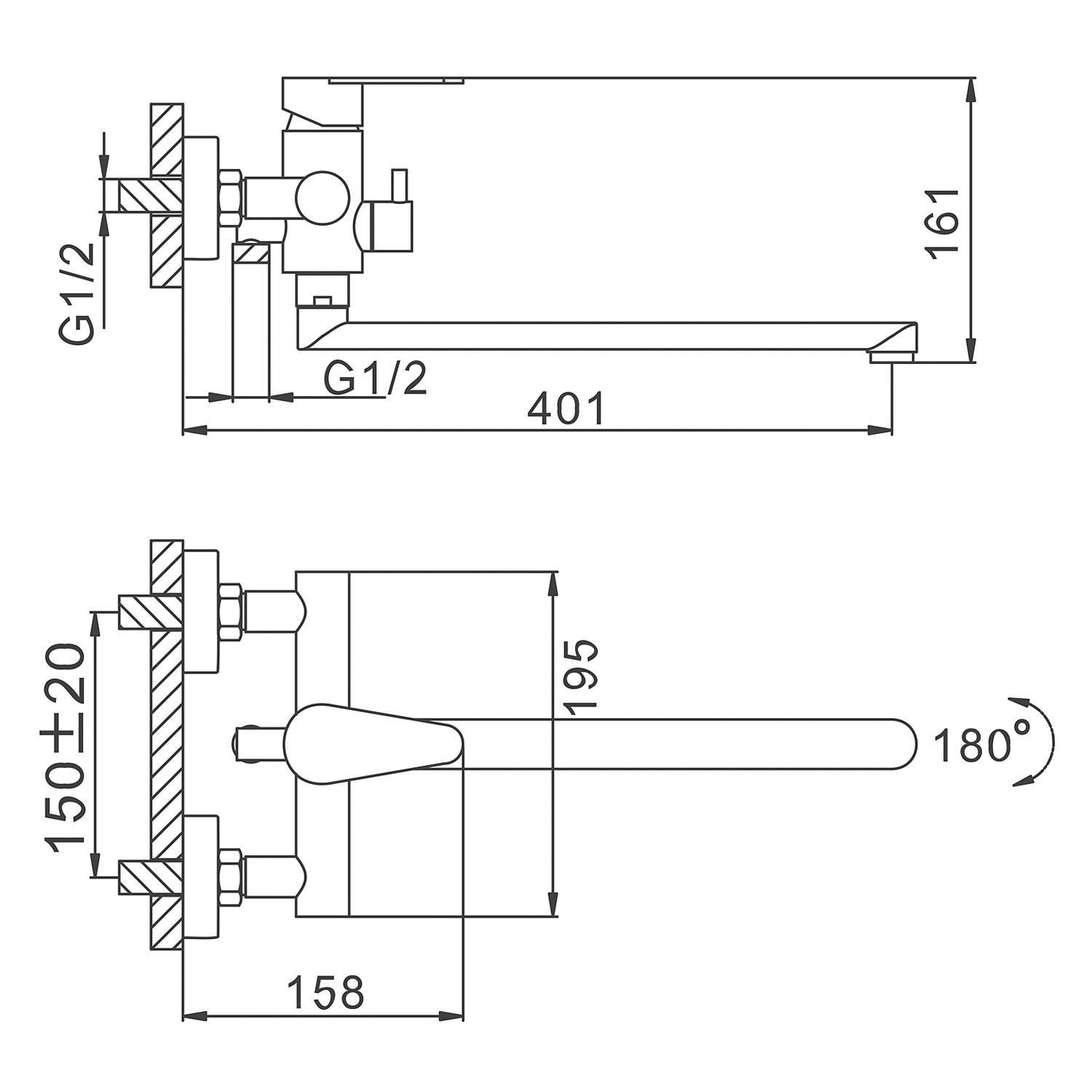 Смеситель д/ванны FRAP F2248 нерж/сталь - миниатюра №3
