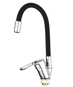 Смеситель д/кухни REFLECTOR MIXXUS FANY 011 (NUT) BLACK-CHROME Ø35 ГАЙКА, без подводки  (12 шт/ящ) - Изображение №1