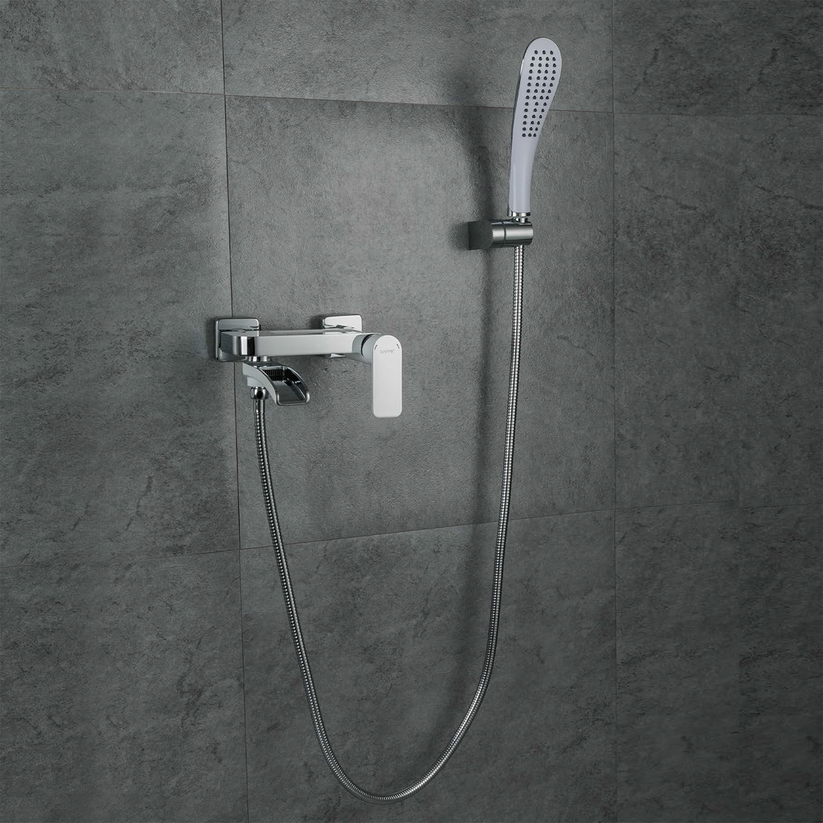 Смеситель д/ванны GAPPO G3248-8 латунь /белый/водопад /Ø35мм, лейка 1 реж., - Изображение №3