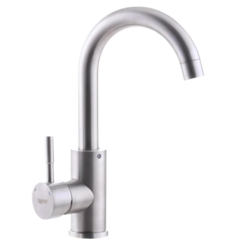 Смеситель д/умывальника нерж/сталь ZERIX - SUS-001-C   (катридж 35мм, на ГАЙКЕ)  10 шт/ящ - изображение №1