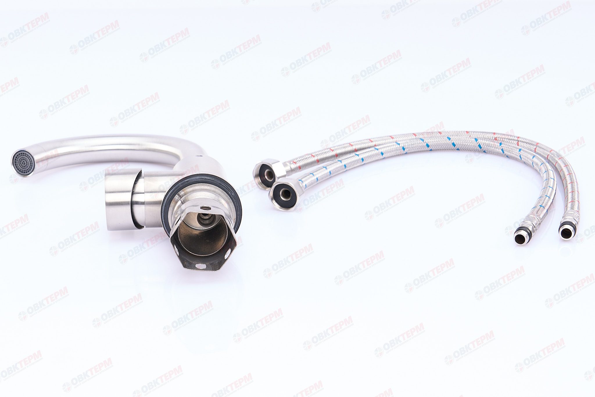 Смеситель д/умывальника нерж/сталь ZERIX - SUS-001-C   (катридж 35мм, на ГАЙКЕ)  10 шт/ящ - миниатюра №6