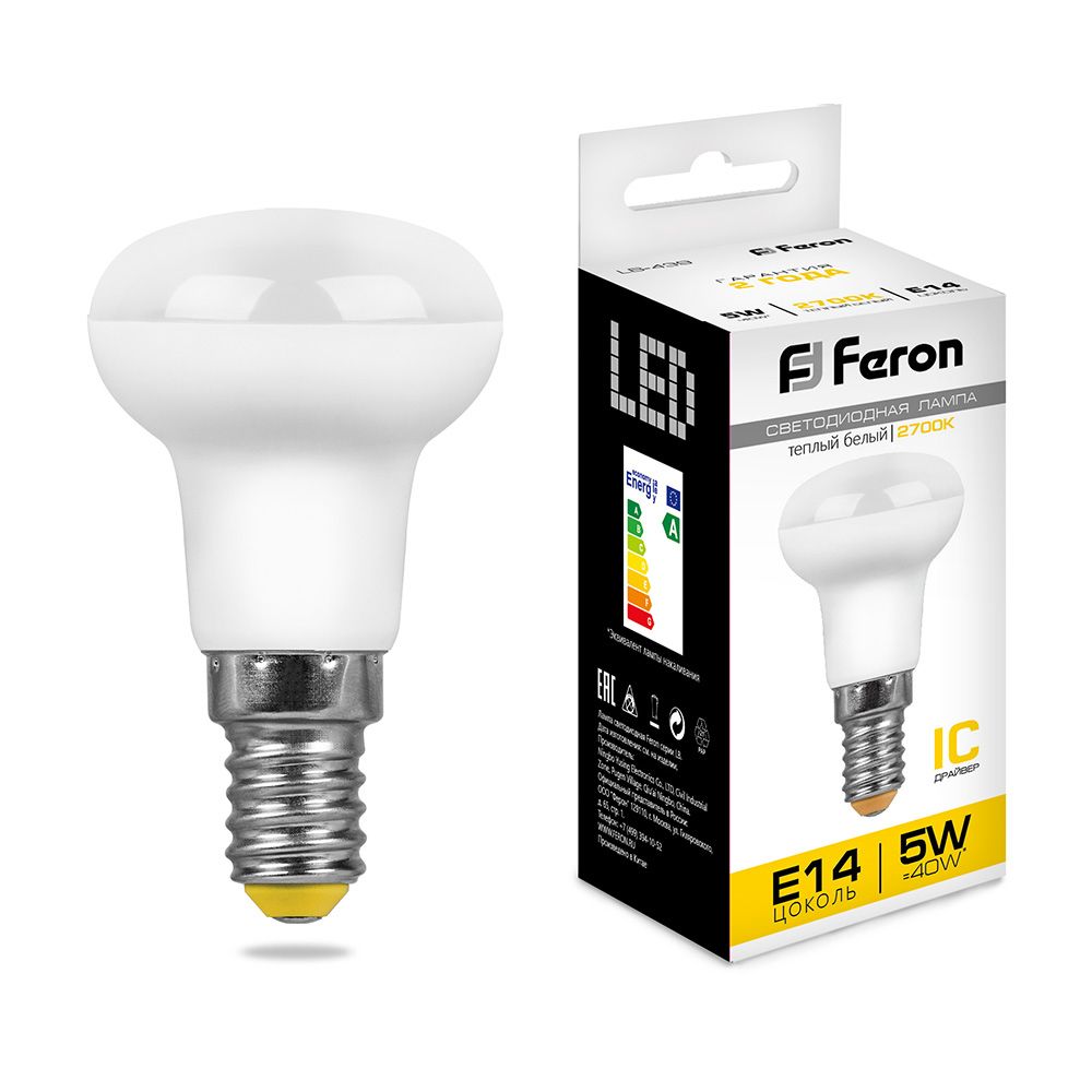 Feron Лампа светодиодная, (5W) 230V E14 2700K R39, LB-439 - изображение №1