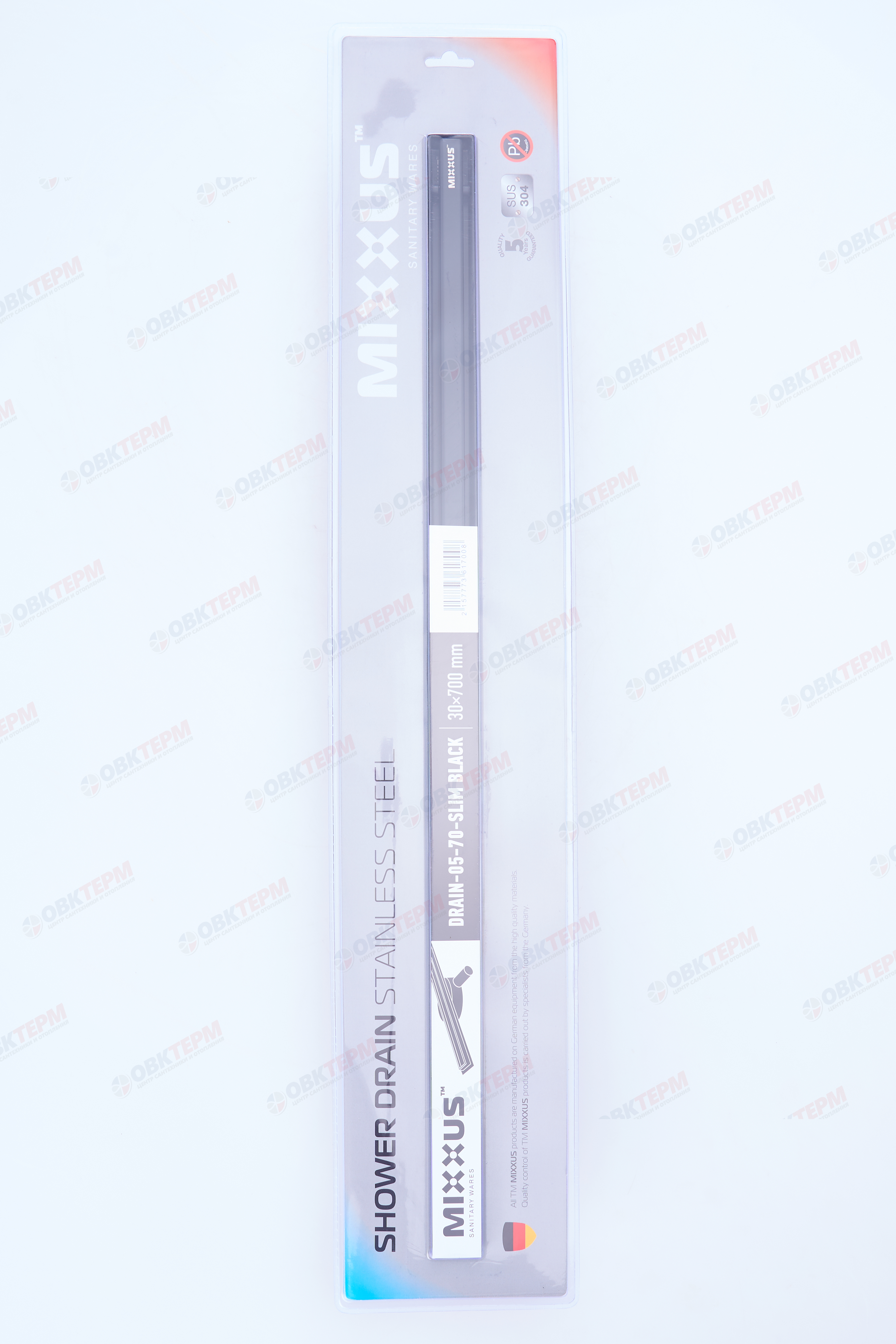 MIXXUS  Душевой трап из нерж. стали DRAIN-05-70-SLIM BLACK   30x700мм (36шт/ящ) - Изображение №3