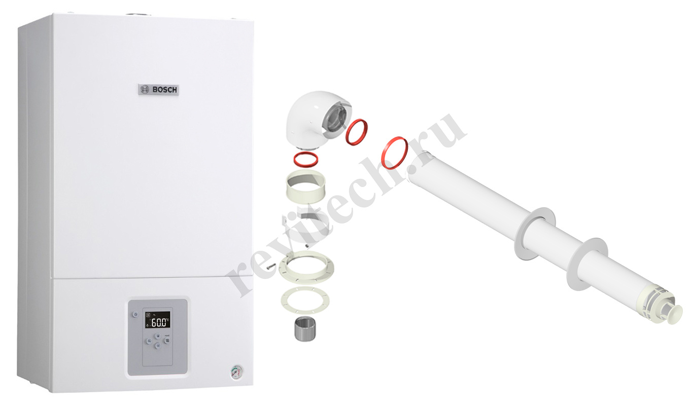 Коаксиальная   труба с наконечником  100/60  0,75м  Bosch/ELECTROLUX/ROYAL THERMO//ROCTERM/NAVIEN - миниатюра №3