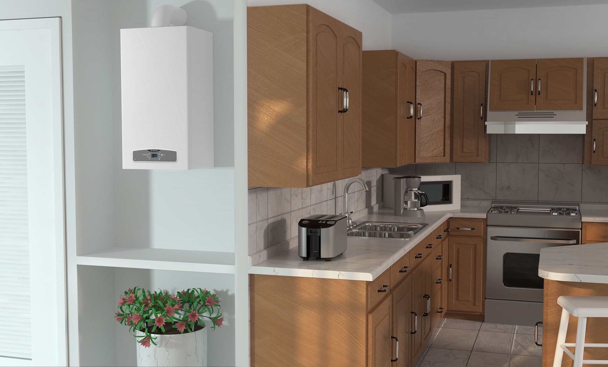 Котел газовый Ariston    CARES X 24 FF NG (24 кВт, 13,6 л/мин, 2-х конт, турбо, без трубы) - Изображение №3
