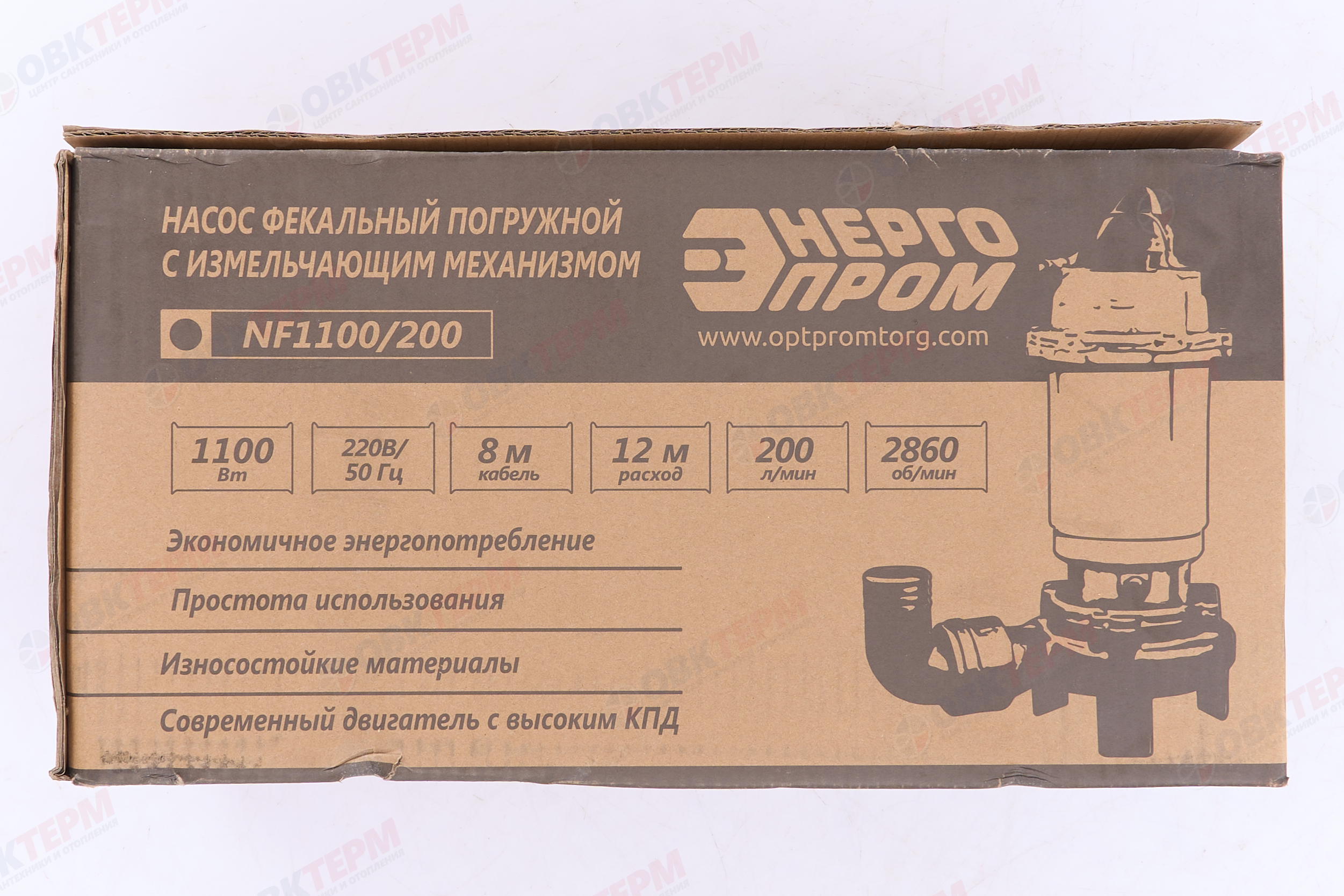 Насос фекальный Энергопром  NF-1100/200 корпус чугун  с ножом  (1,1кВт/200л.м/12м) - миниатюра №11