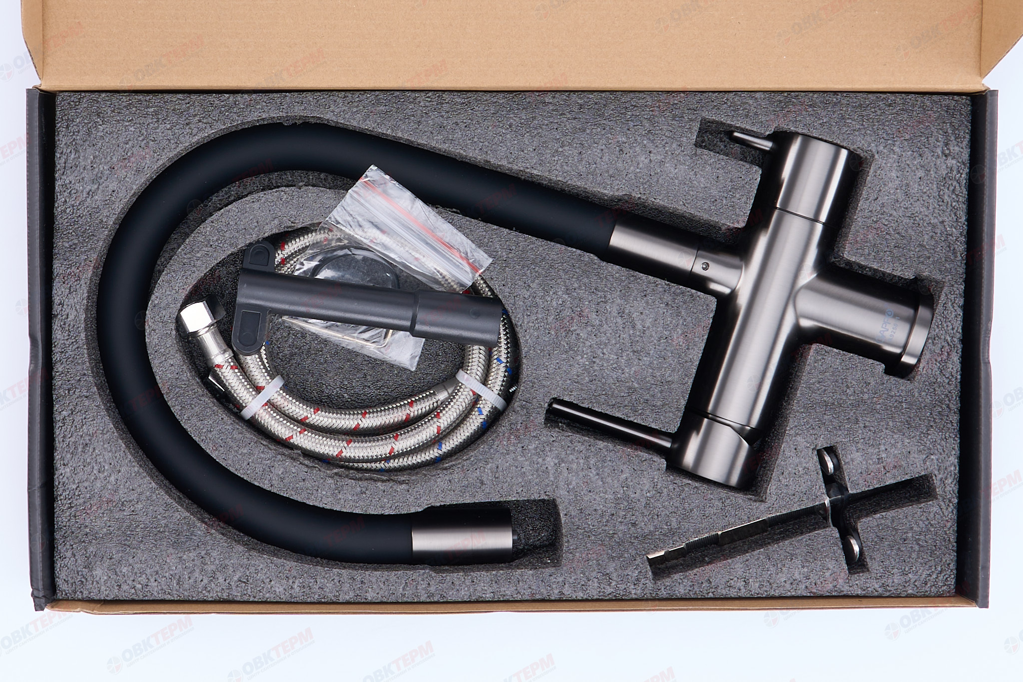 Смеситель д/кухни под ФИЛЬТР GAPPO G4398-39 латунь /оружейная сталь /Ø35 /шпилька - миниатюра №7