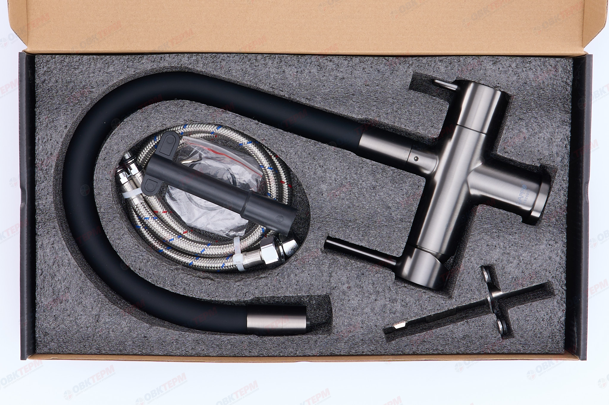 Смеситель д/кухни под ФИЛЬТР GAPPO G4398-39 латунь /оружейная сталь /Ø35 /шпилька - миниатюра №12