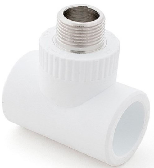 Тройник с МРН 20 * 3/4" * 20     (белый)   (75/5)  (TIM) - миниатюра №2