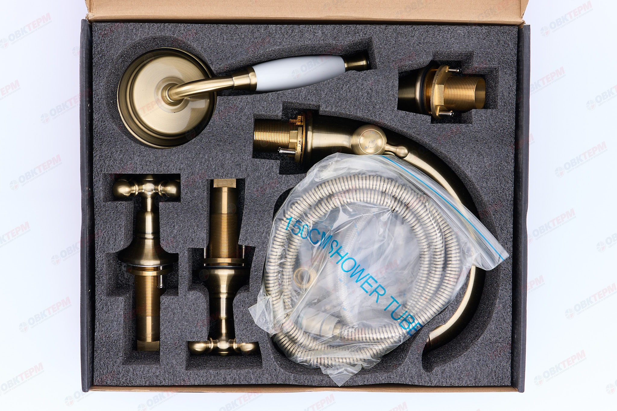 Смеситель в борт ванны GAPPO G1189-4 латунь /бронза, керам/буксы, лейка 1 реж. - миниатюра №7